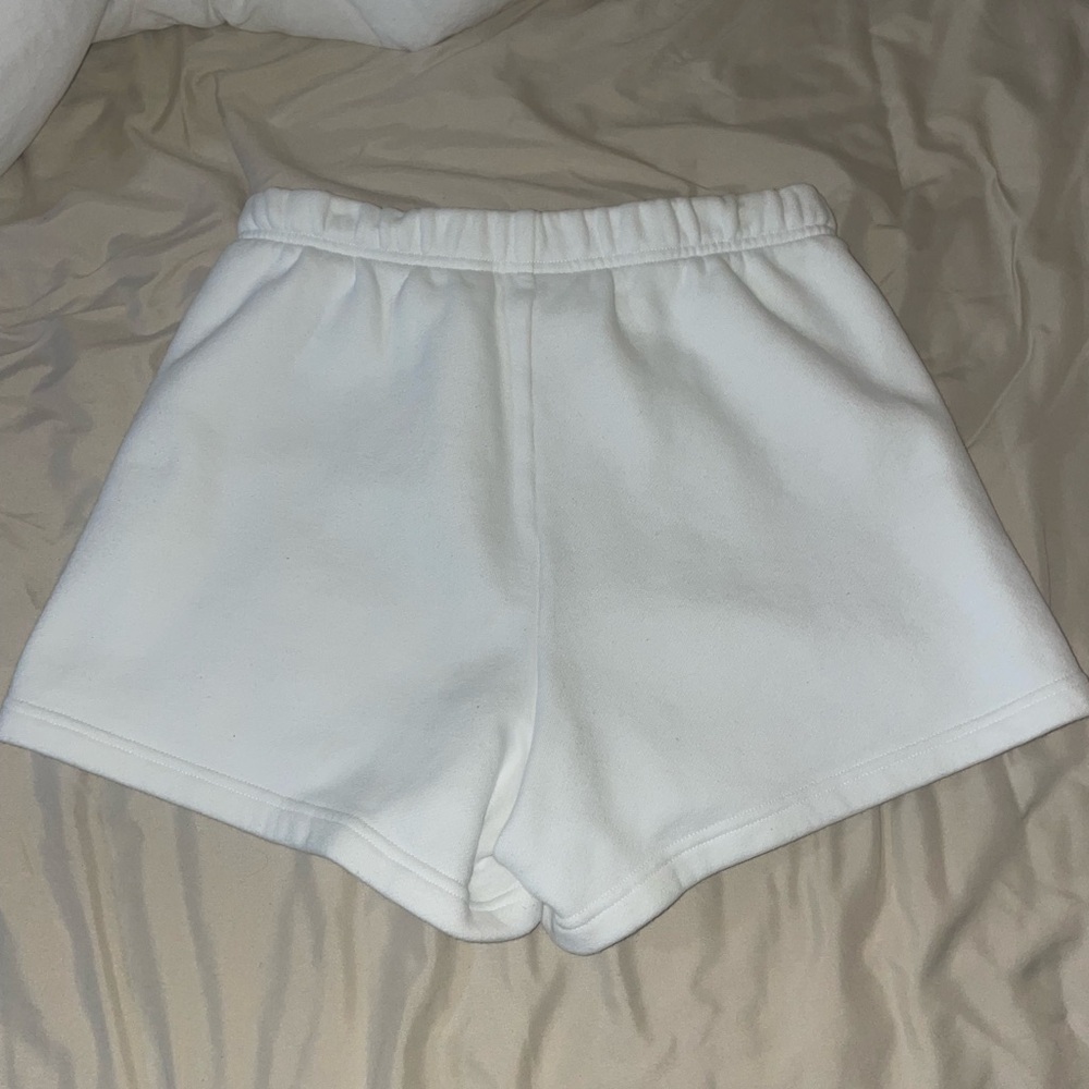 Aritzia TNA white sweat shorts